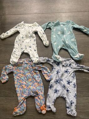 Carter's Multi-Print Footed One-Piece Sleepers - White, Mint, Blue, Multicolor